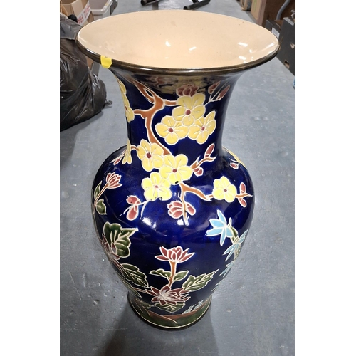 317 - Large modern floor vase with Oriental style floral decoration,

53 cm tall