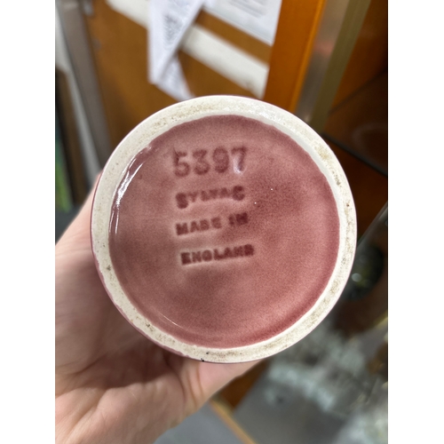 384 - Pair of Sylvac vases with Sylvac Dog on shoe