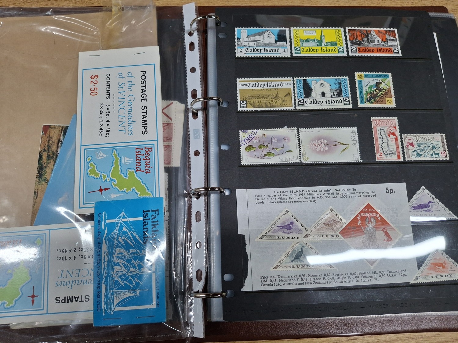Album of stamps and stamp packs