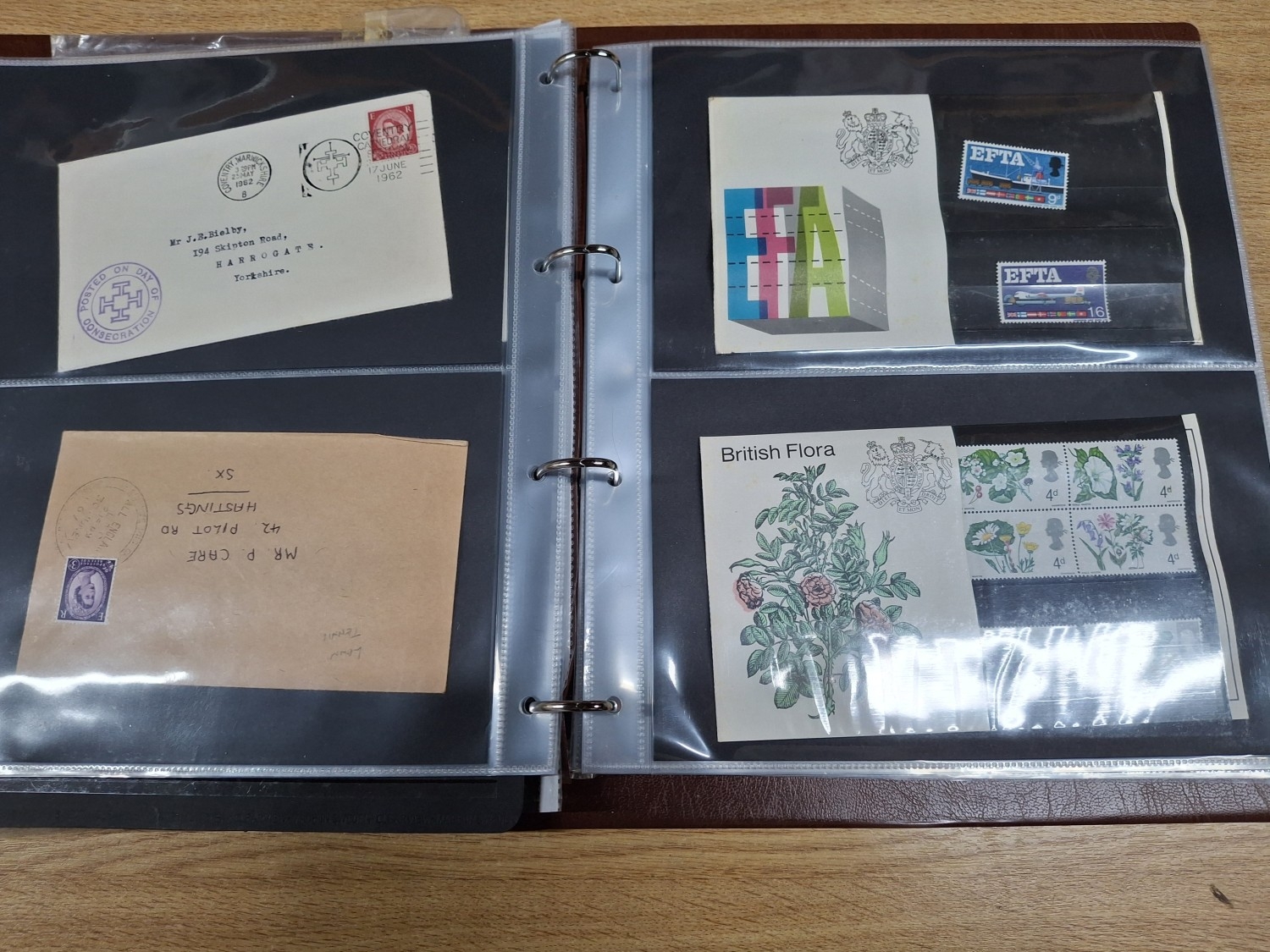 Album of stamps and stamp packs