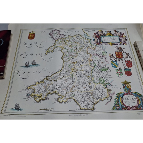 Three replica maps, GB, Scotland and Wales after Johan Blaeu's 17thC ...
