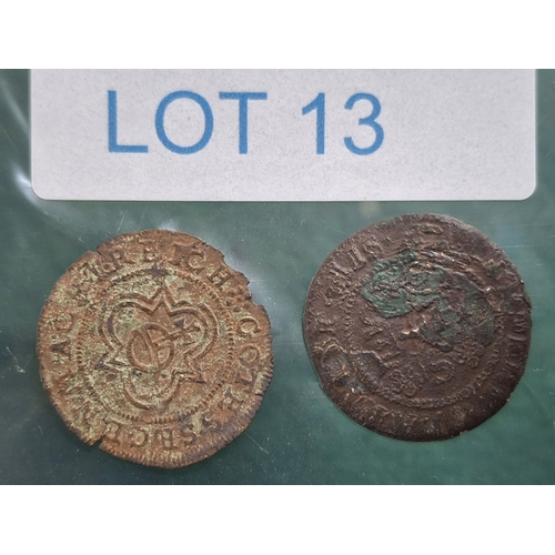Believed to be two English medieval tavern tokens (2)