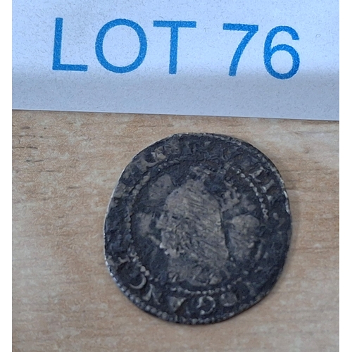 Elizabeth I 1573 silver hammered three pence coin