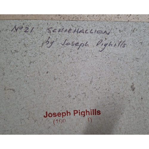 72 - Joseph Pighills (Yorkshire 1901-1984) 1977 watercolour depicting a moorland landscape, entitled vers... 