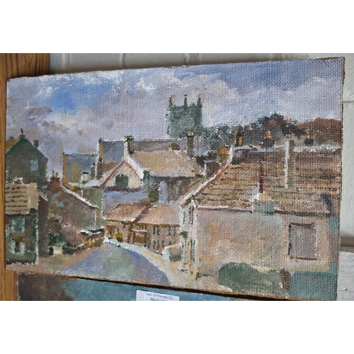 73 - Two, John Cedric Pighills (Yorkshire 1943-2025) unframed oil on board paintings depicting a Yorkshir... 