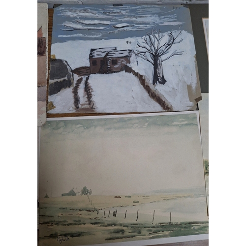 86 - Six, John Cedric Pighills (Yorkshire 1943-2025) various landscape watercolours, all are unframed (6)... 