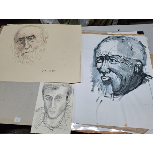 91 - Folder full of portraits, all by Atelier Zauderer of France, all unframed (Qty))