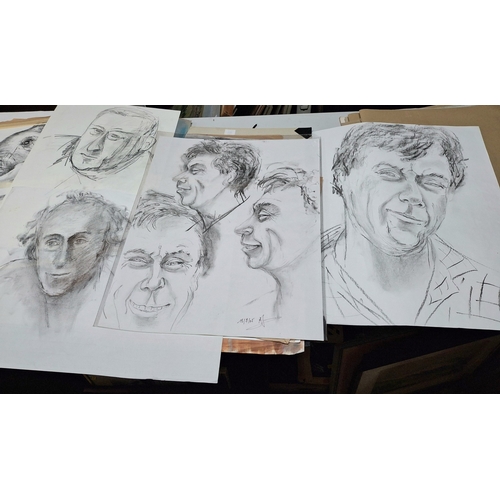 91 - Folder full of portraits, all by Atelier Zauderer of France, all unframed (Qty))