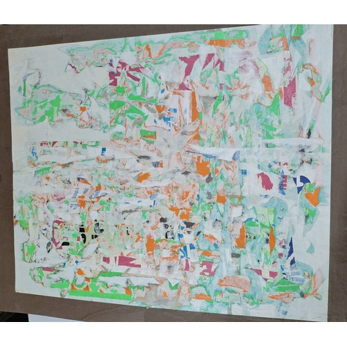 95 - Quantity of 1970s large crayon and other abstract studies by Pierre Barbier (France 20thC), all unfr... 