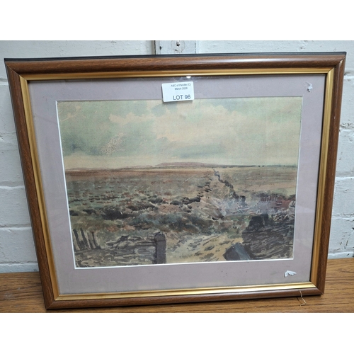 96 - Joseph Pighills (Yorkshire 1901-1984) medium sized watercolour depicting an extensive Yorkshire moor... 
