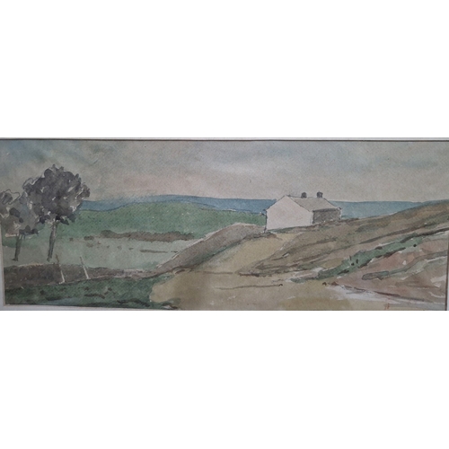 97 - Joseph Pighills (Yorkshire 1901-1984) medium sized watercolour depicting a farmhouse in a Yorkshire ... 