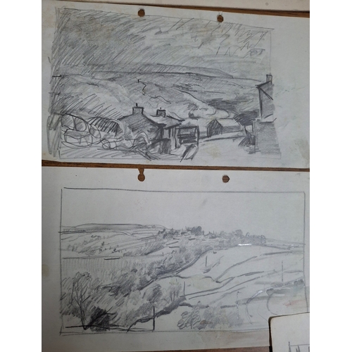 106 - Approx 11, Joseph Pighills (Yorkshire 1901-1984) pen & ink or pencil and prep sketches, mainly lands... 