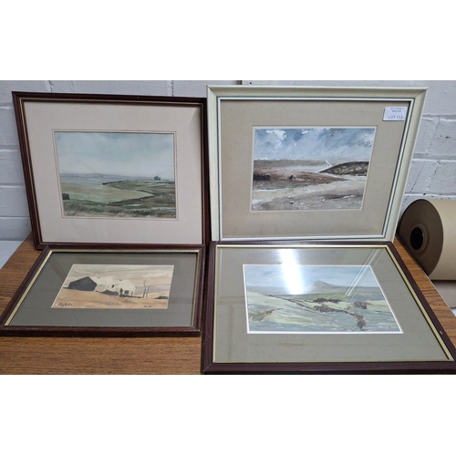 113 - Four, John Cedric Pighills (Yorkshire 1943-2025) watercolour landscapes, all framed and glazed (4).
... 