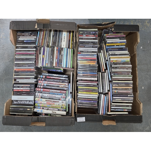 Two boxes of various CD's & DVD's (Qty)