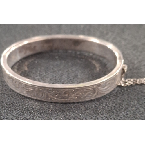 13 - Hallmarked Birmingham silver engraved bangle, 16.8 grams