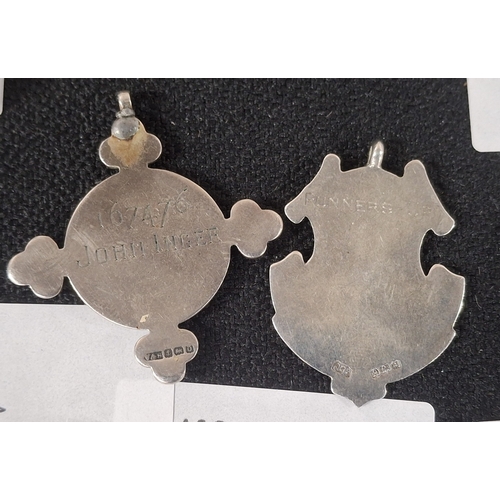 20 - Two silver old hallmarked silver fobs, 22 grams (2)