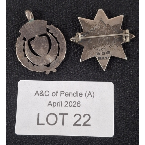 22 - Two silver old hallmarked silver fobs, 19 grams (2)