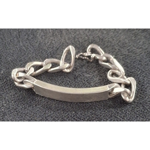 27 - Heavy 925 silver blank ID bracelet, 29 grams