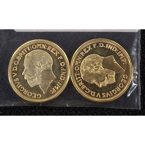 29 - Two King George V REPLICA sovereigns, 11.5 grams (2)