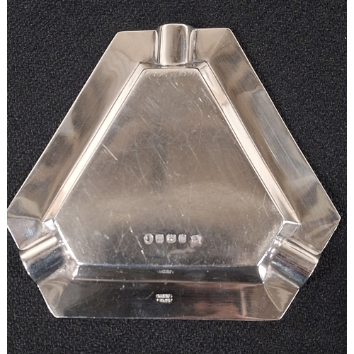 46 - Asprey of London, Art Deco 1937 ash-tray with Birmingham jubilee hallmarks, 

45 grams