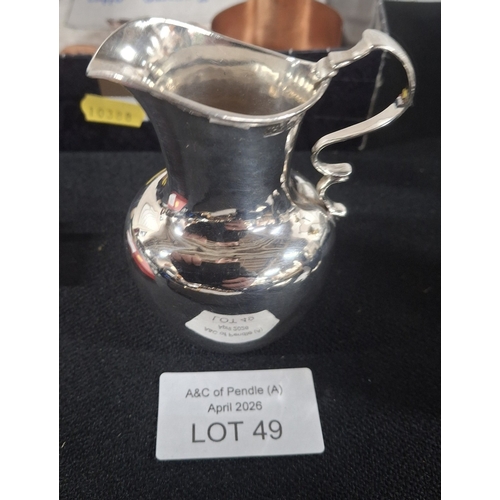 49 - Sheffield silver hallmarked milk jug, 

77.5 grams