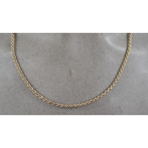 5 - Hallmarked 9ct yellow gold rope chain, 3.9 grams