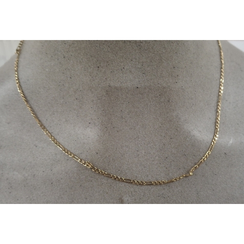 7 - Hallmarked 9ct yellow gold fine ladies chain, 1.2 grams