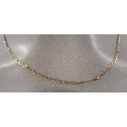 7 - Hallmarked 9ct yellow gold fine ladies chain, 1.2 grams