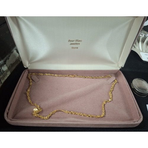 8 - Foreign gilt metal decorative ladies chain in case