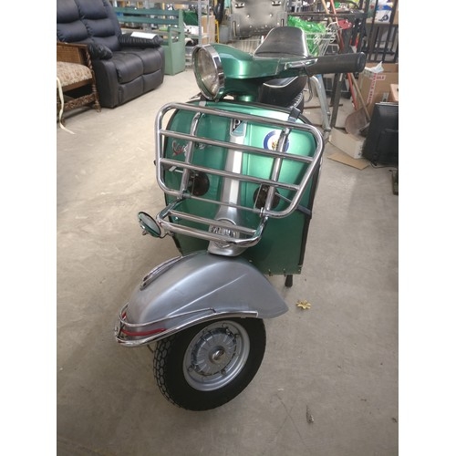 56A - 1966 Vespa Piaggio 150 super in excellent condition and running with original spare seat Reg is JTR ... 