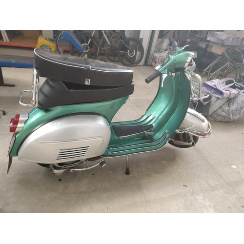 56A - 1966 Vespa Piaggio 150 super in excellent condition and running with original spare seat Reg is JTR ... 