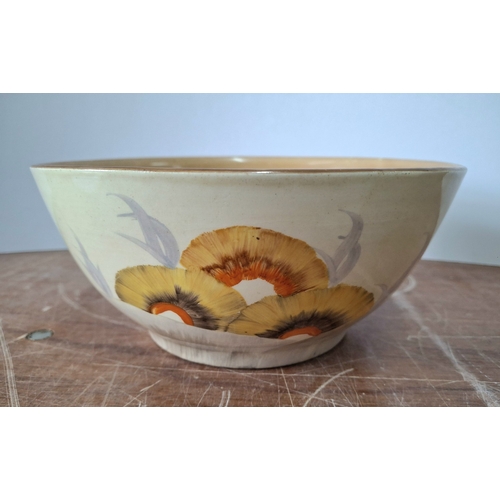 9 - A Clarice Cliff Bizarre Rodanthe pattern fruit bowl, hand painted with trailing flowers, 22cm diamet... 