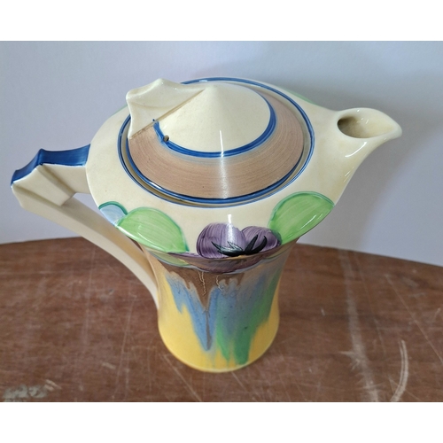 4 - Clarice Cliff for Wilkinson's Bizarre, Delecia Pansies Coffee service comprising a tea/hot water pot... 
