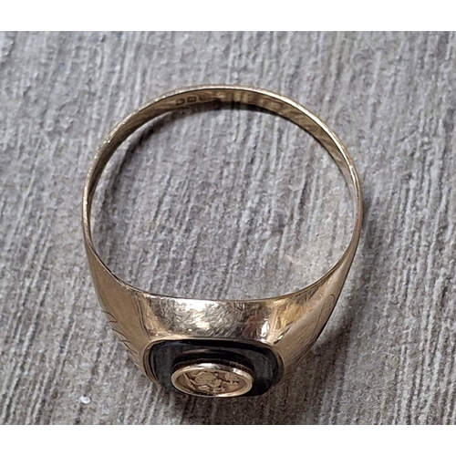 52 - Gents hallmarked 9ct gold signet ring,

3.4 grams gross          Size X