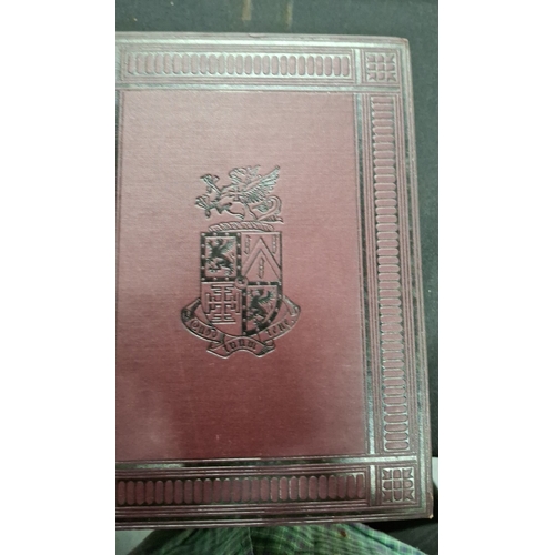89 - Eight antique books with fine quality tooled covers, circa 1905, Chatham Miscelanies, Vicars of Roch... 