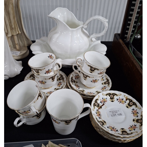 105 - Royal Stafford bone China part tea service and a water jug and bowl