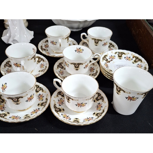 105 - Royal Stafford bone China part tea service and a water jug and bowl