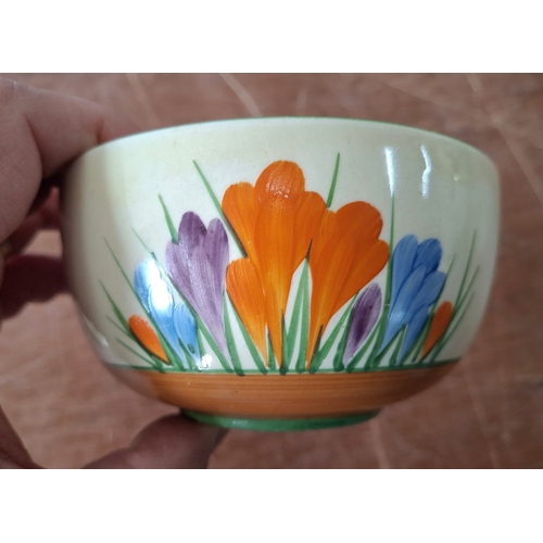 443 - A Clarice Cliff, Newport Pottery, Crocus pattern dessert bowl and associated plate from Wilkinson's,... 