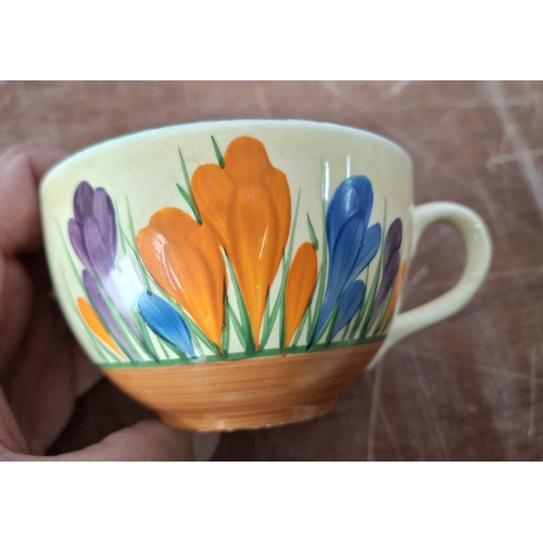 443 - A Clarice Cliff, Newport Pottery, Crocus pattern dessert bowl and associated plate from Wilkinson's,... 