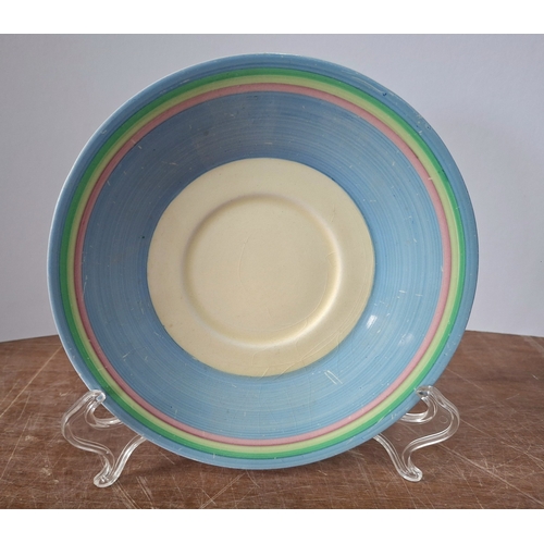 447 - Clarice Cliff for Newport Pottery, Bizarre over-sized saucer, with impressed date marks for October ... 