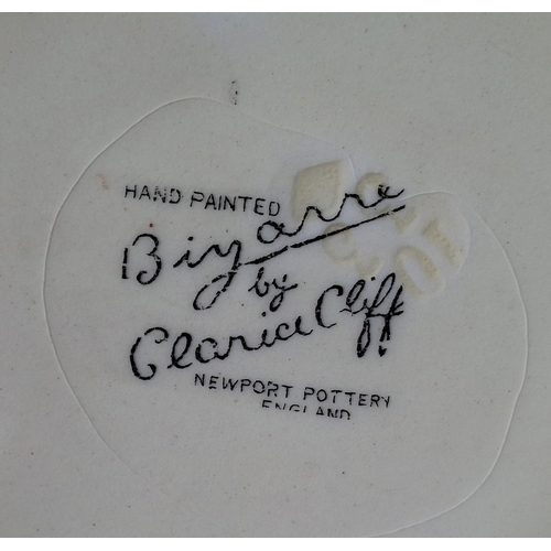 447 - Clarice Cliff for Newport Pottery, Bizarre over-sized saucer, with impressed date marks for October ... 