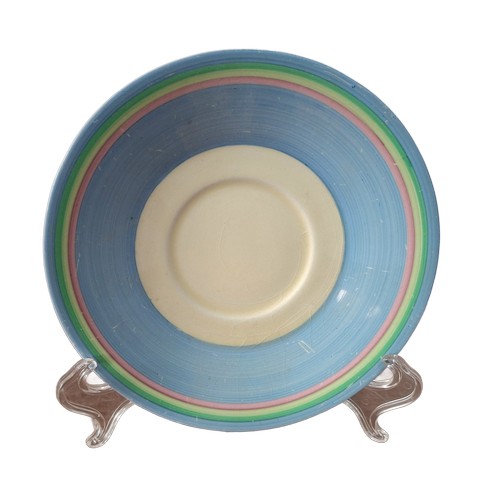 447 - Clarice Cliff for Newport Pottery, Bizarre over-sized saucer, with impressed date marks for October ... 
