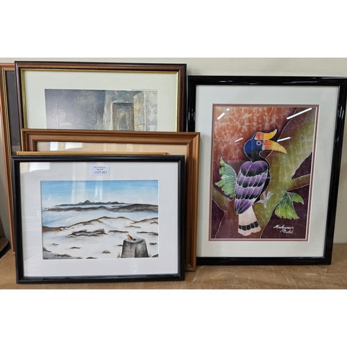 451 - Collection of six good quality artworks, all framed & glazed (6)