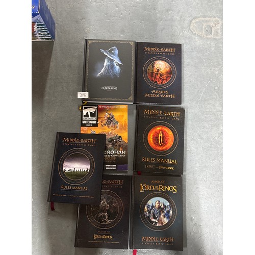 77 - Seven Lord of the Rings & Elden Ring hardback game guides & rule books (7)