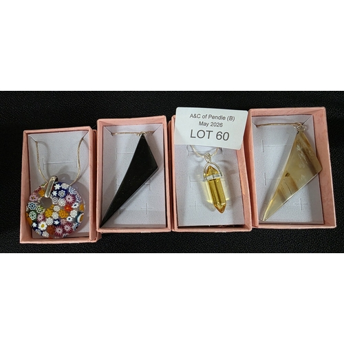 60 - Four 925 Silver chains with varying pendants (4)