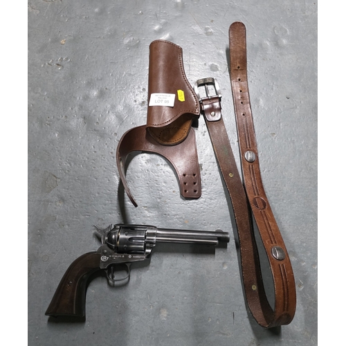 95 - Colt single action army cal.177/4.5mm gas powered pistol with holster & belt, D22D027775