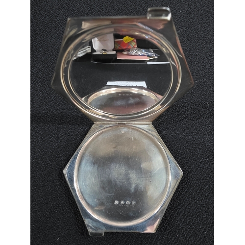 2 - Hallmarked Silver compact,

61.3 grams gross