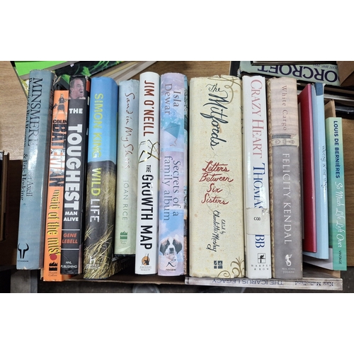 1 - Box of approx 17 signed, first edition books, mainly hardback to include Louis de Bernieres, Felicit... 