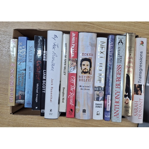 14 - Box of approx 14 signed, first edition books, mainly hardback to include Douglas Hird, Anthony Burge... 