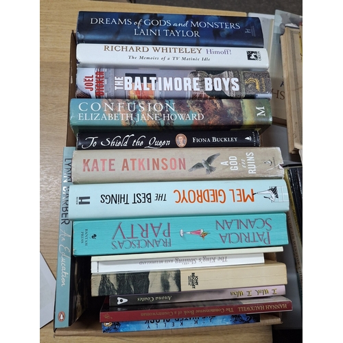 19 - Box of approx 19 signed, first edition books, to include Joel Dicker, Richard Whiteley, Kate Atkinso... 